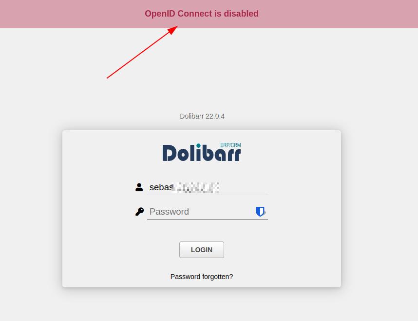 OpenID Connect is disabled