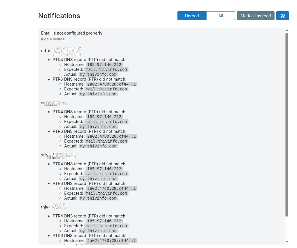 Mail settings